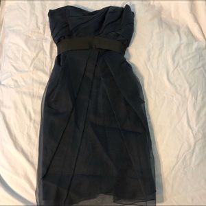 Vera Wang Navy Dress Size 2 Strapless